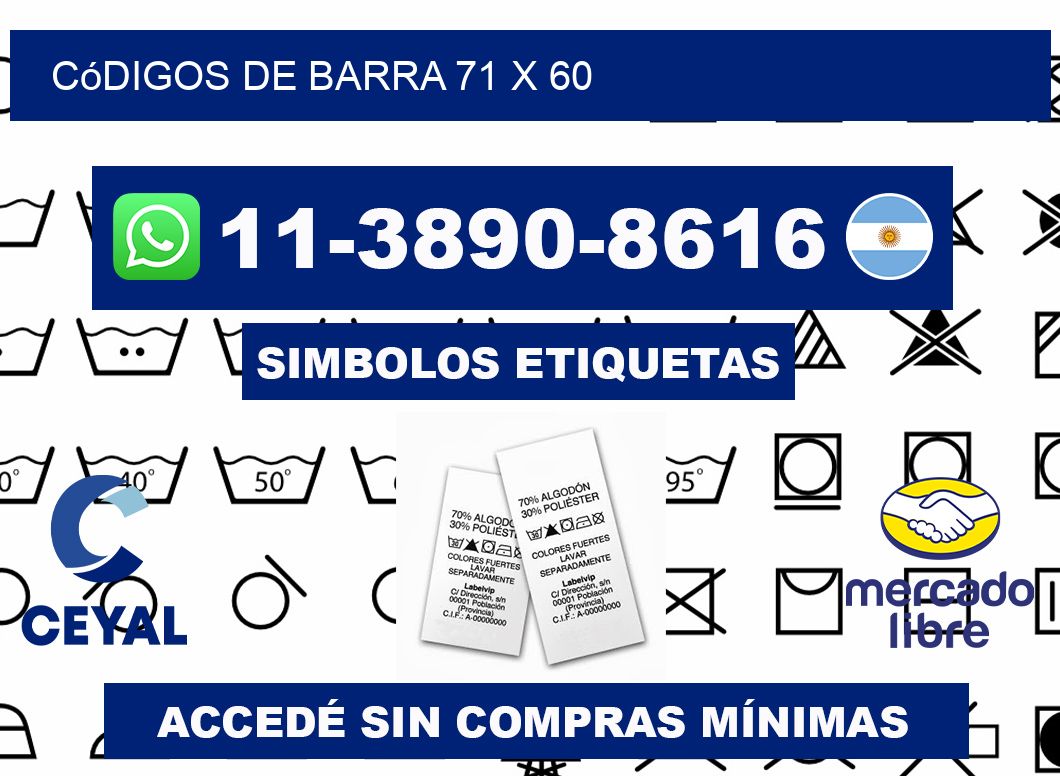 códigos de barra 71 x 60