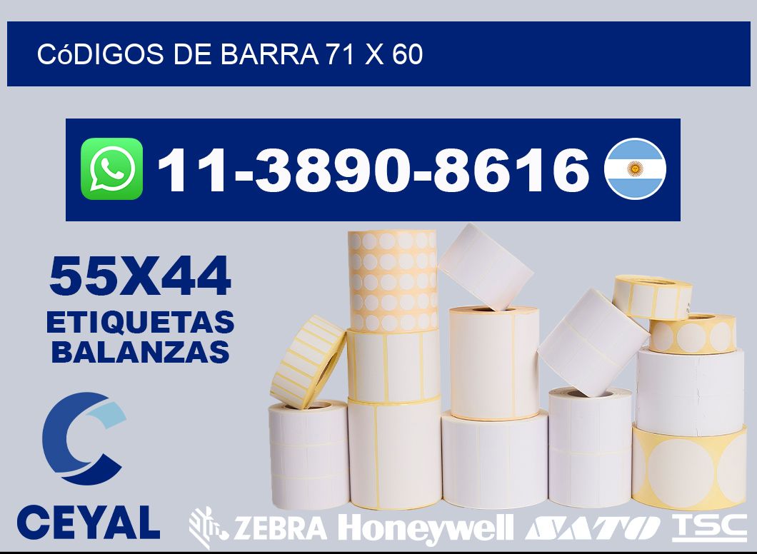 códigos de barra 71 x 60