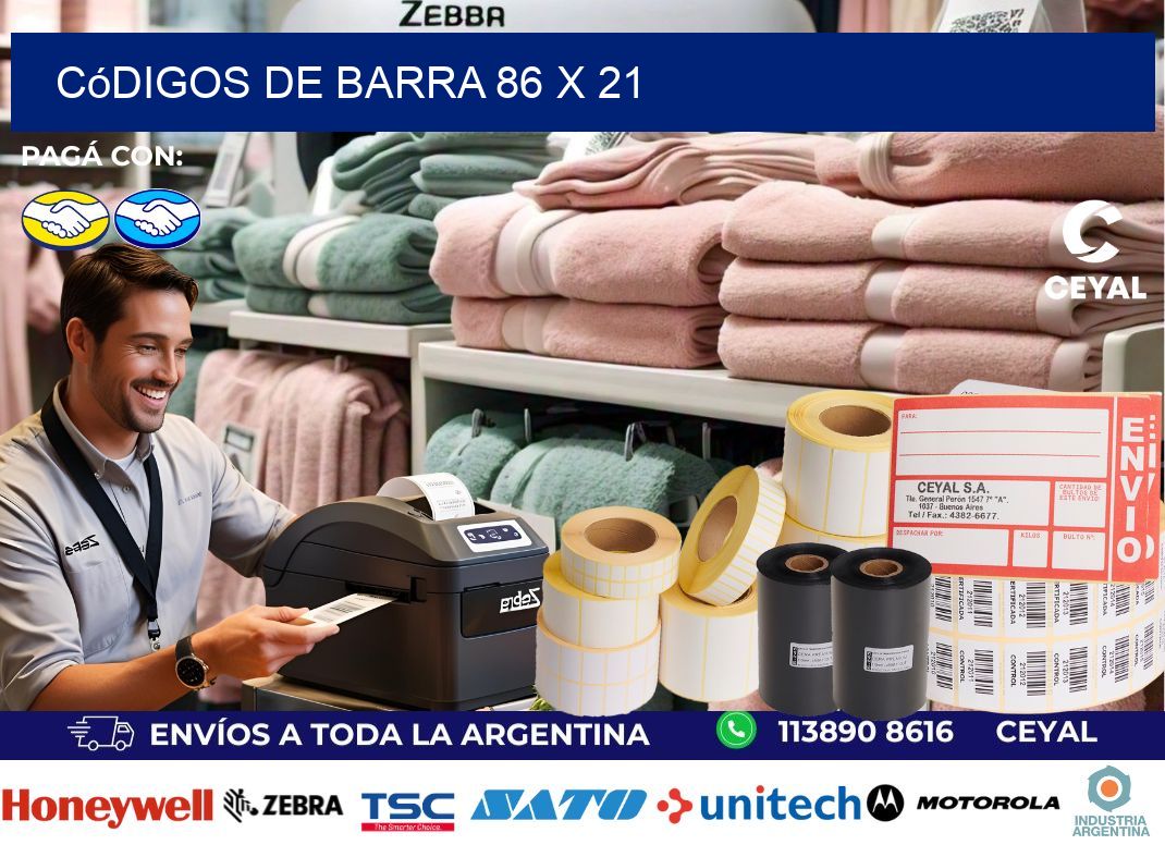 códigos de barra 86 x 21