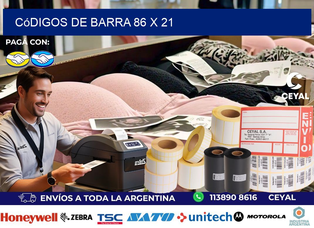 códigos de barra 86 x 21