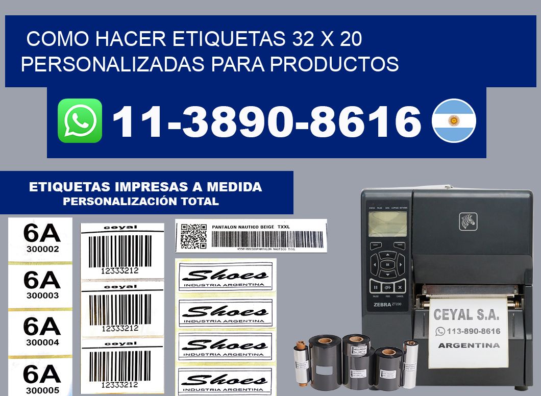 como hacer etiquetas 32 x 20 personalizadas para productos