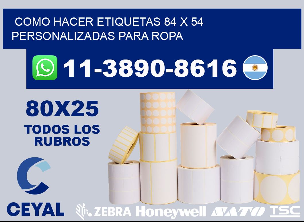 como hacer etiquetas 84 x 54 personalizadas para ropa