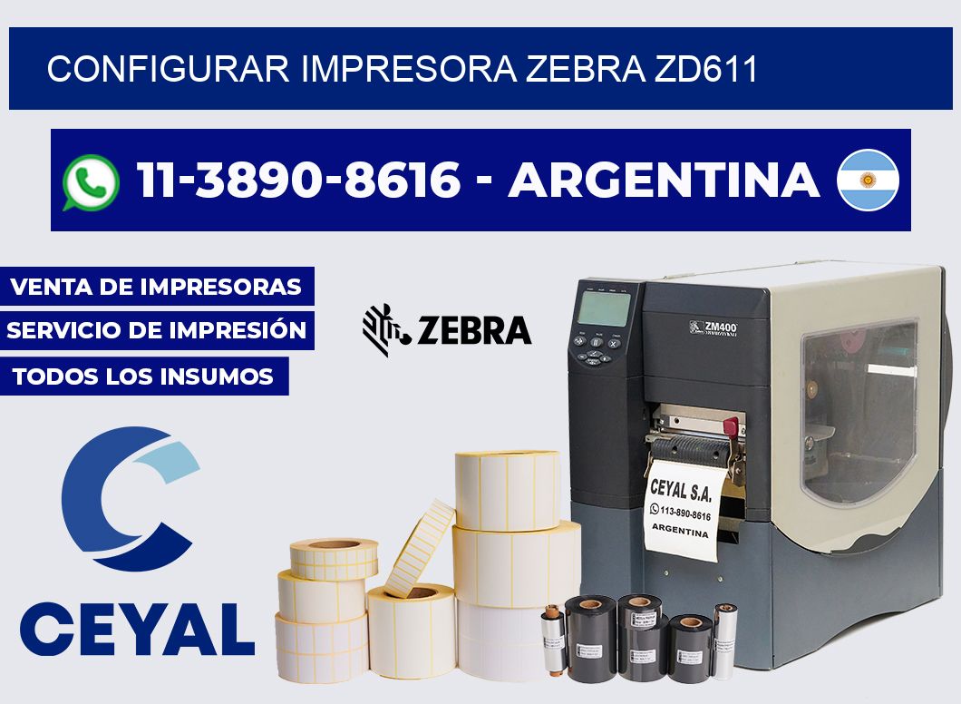 configurar impresora Zebra ZD611