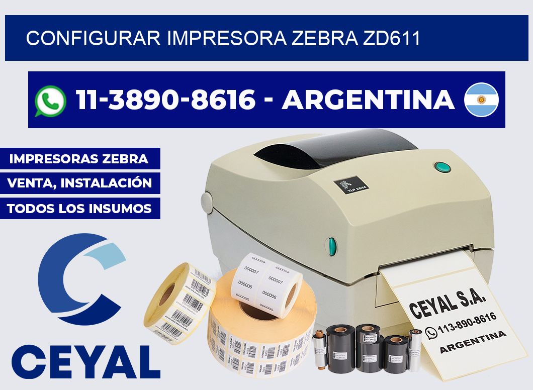 configurar impresora Zebra ZD611