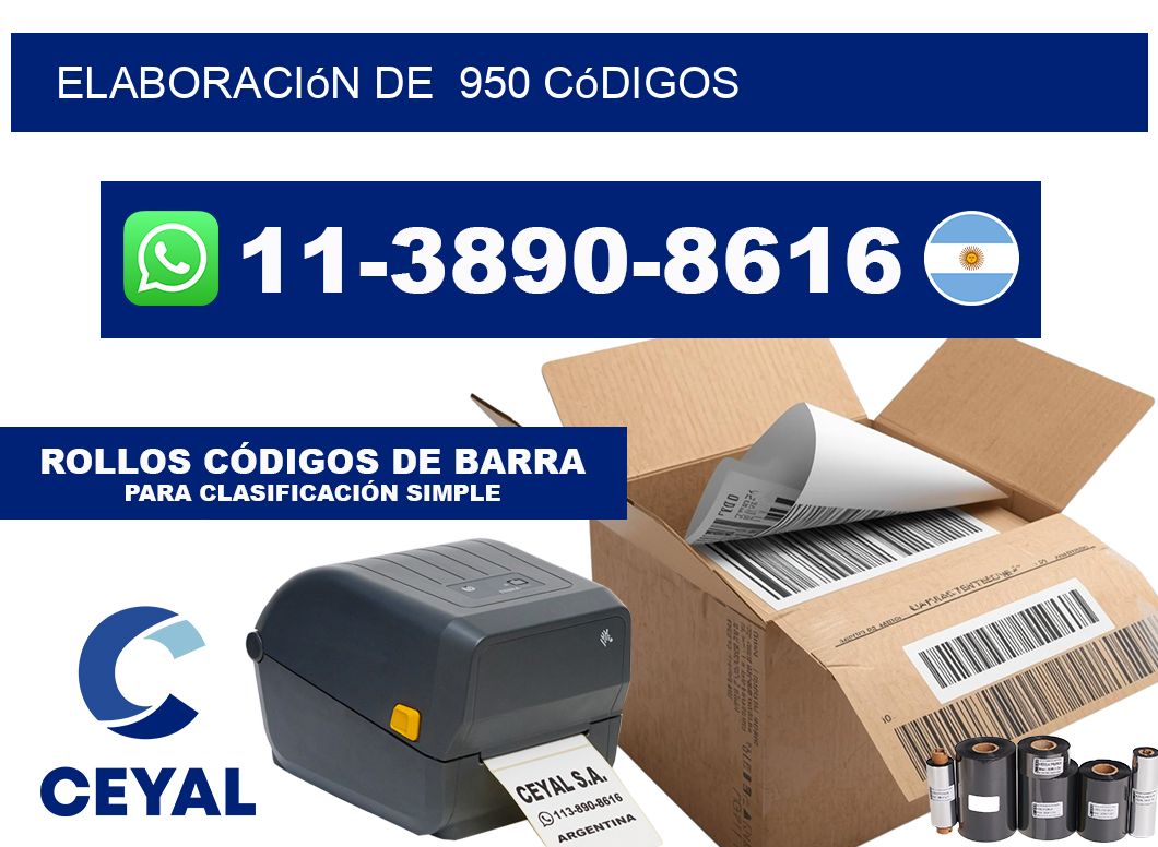elaboración de  950 códigos