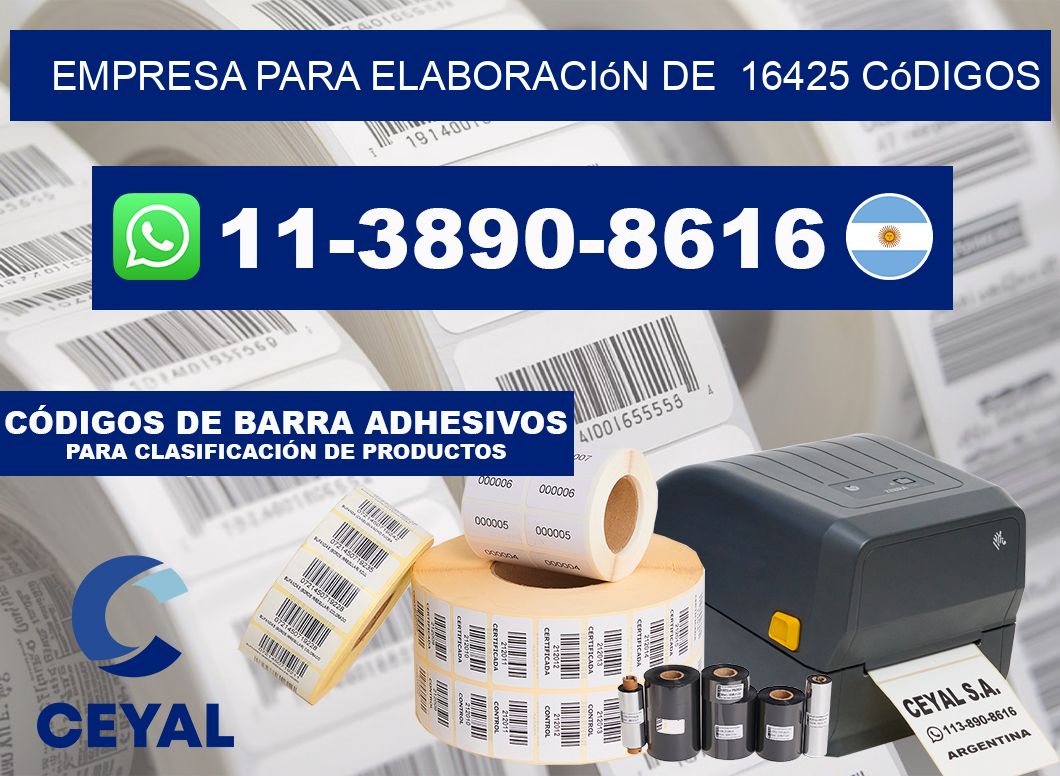empresa para elaboración de 16425 códigos