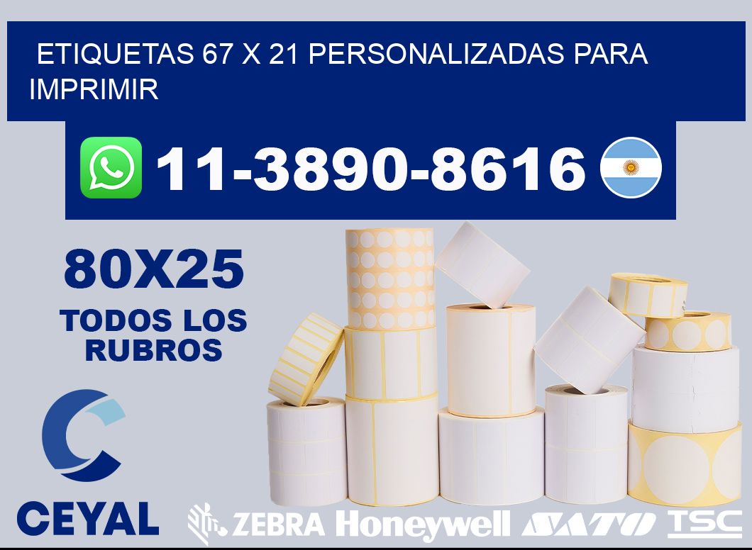 etiquetas 67 x 21 personalizadas para imprimir