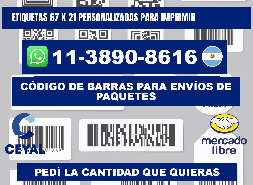 etiquetas 67 x 21 personalizadas para imprimir