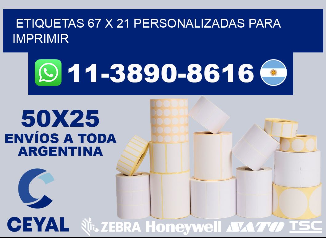 etiquetas 67 x 21 personalizadas para imprimir
