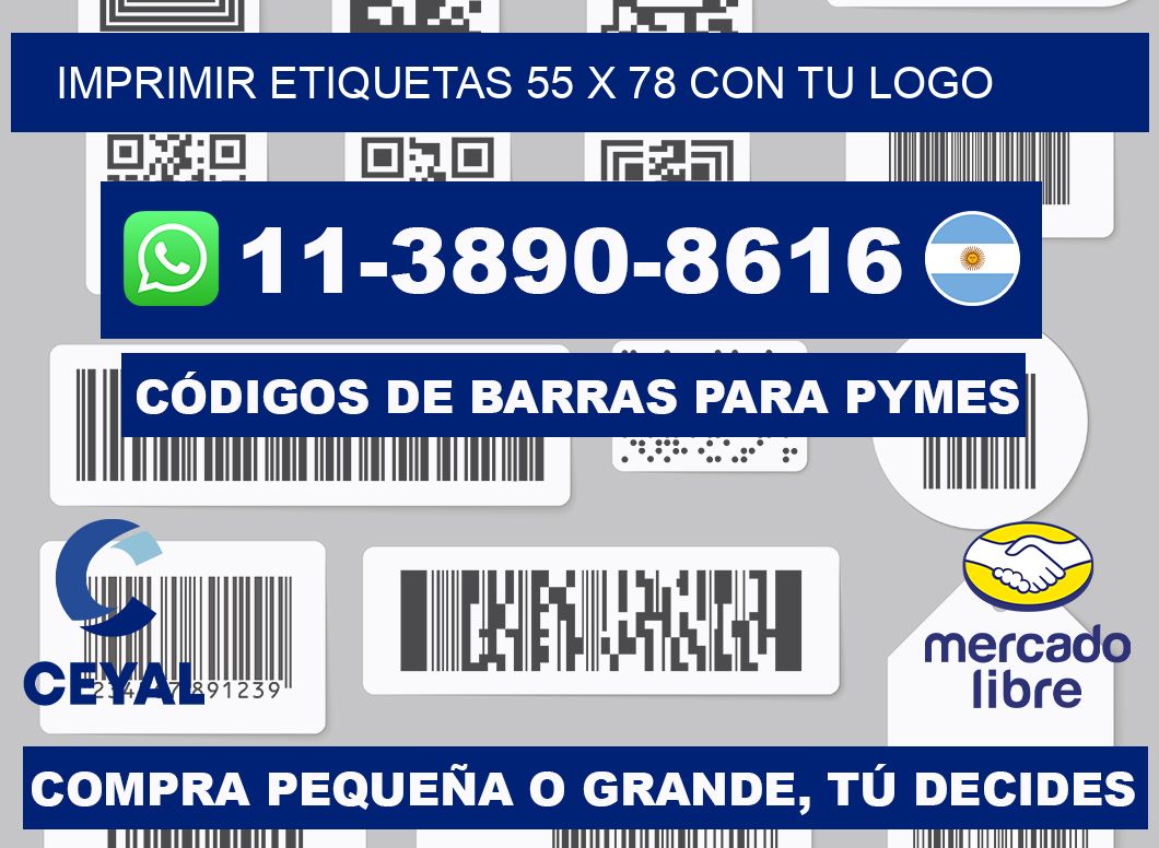 imprimir etiquetas 55 x 78 con tu logo