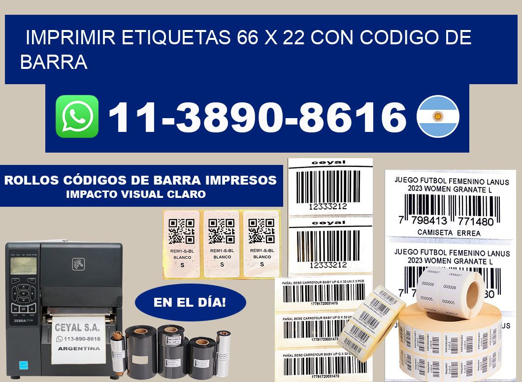 imprimir etiquetas 66 x 22 con codigo de barra
