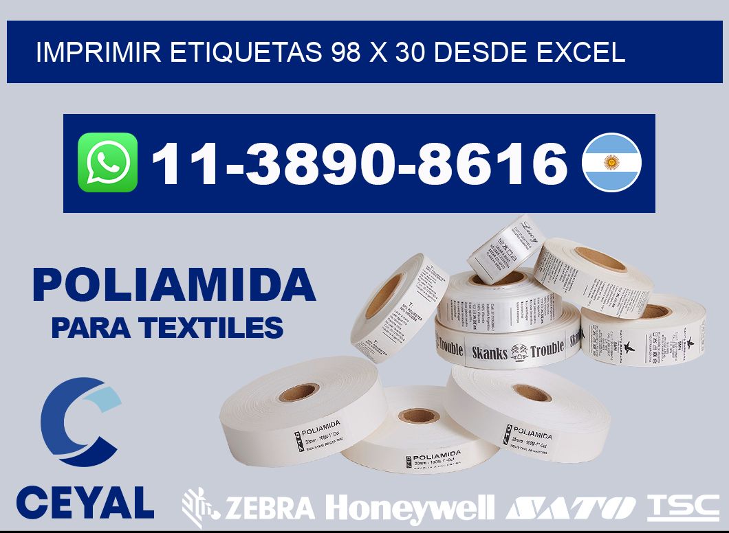 imprimir etiquetas 98 x 30 desde excel