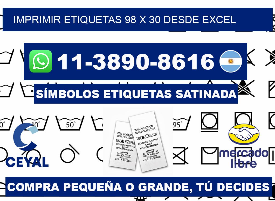 imprimir etiquetas 98 x 30 desde excel