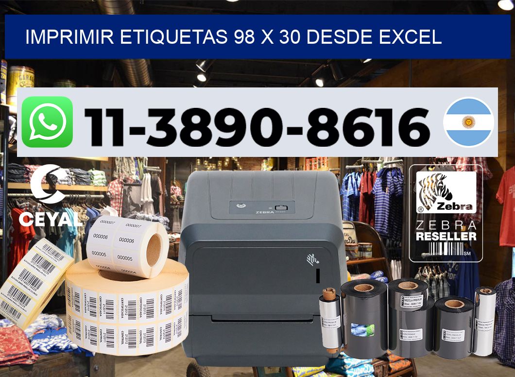 imprimir etiquetas 98 x 30 desde excel