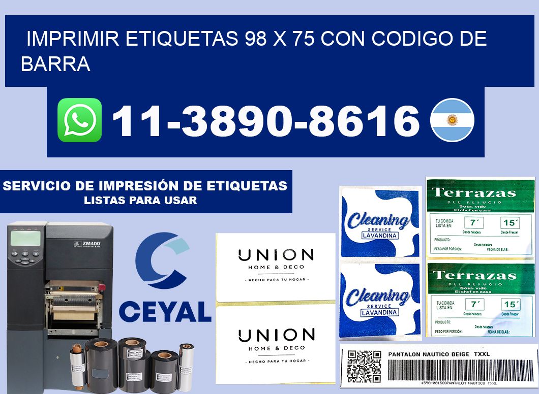 imprimir etiquetas 98 x 75 con codigo de barra
