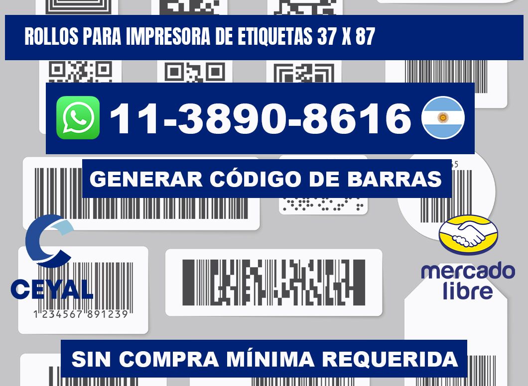 rollos para impresora de etiquetas 37 x 87