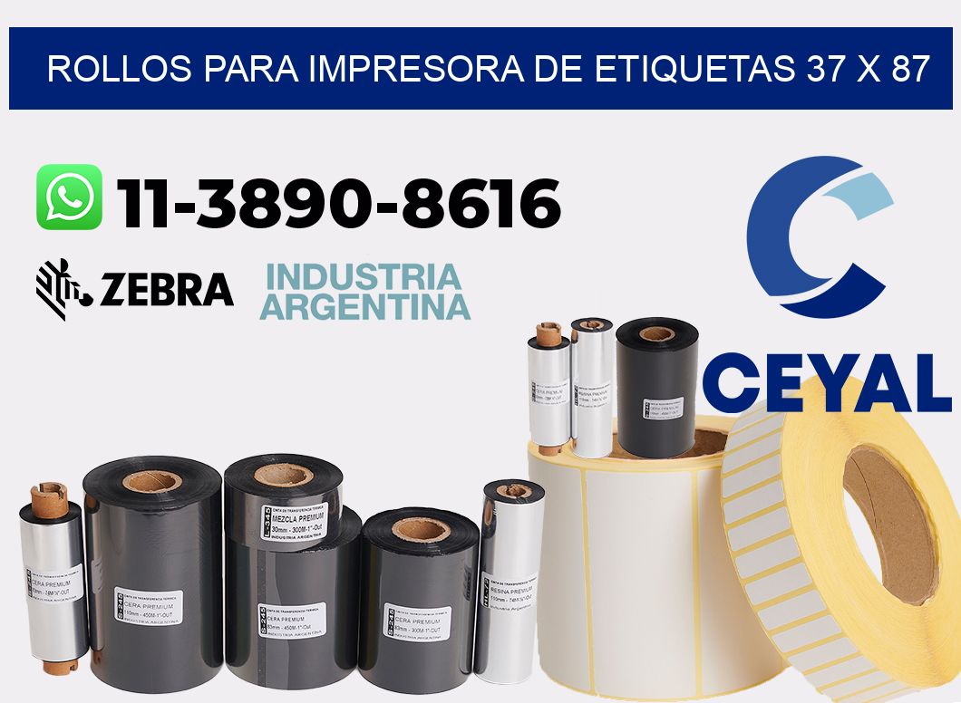 rollos para impresora de etiquetas 37 x 87