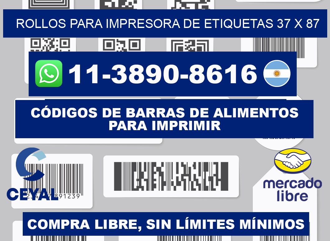 rollos para impresora de etiquetas 37 x 87