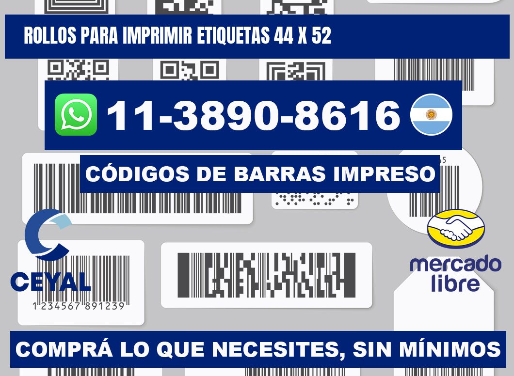rollos para imprimir etiquetas 44 x 52