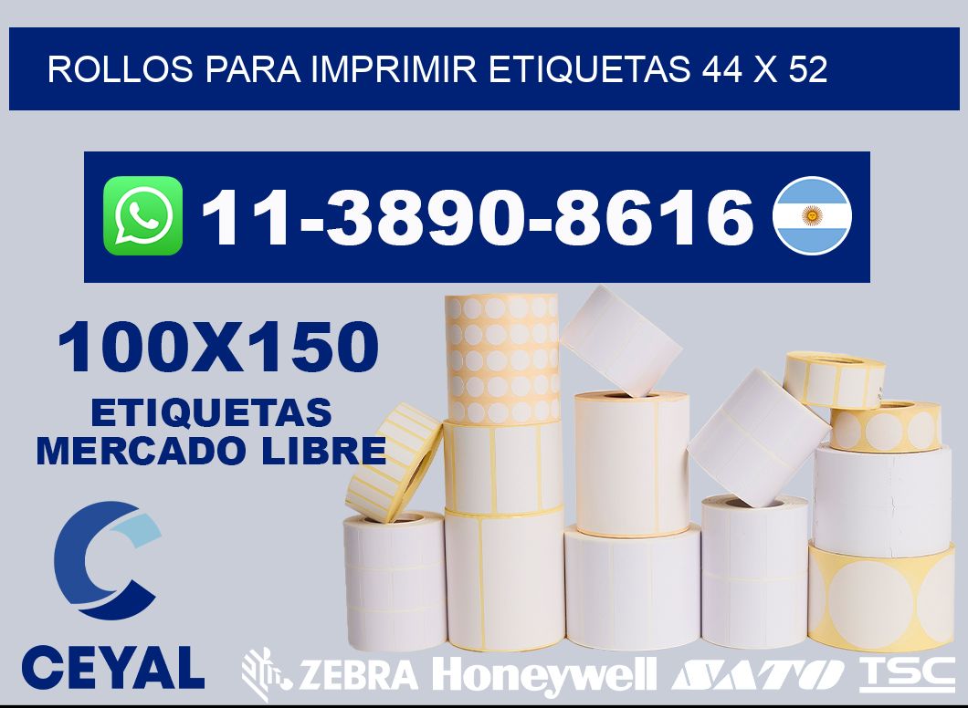 rollos para imprimir etiquetas 44 x 52