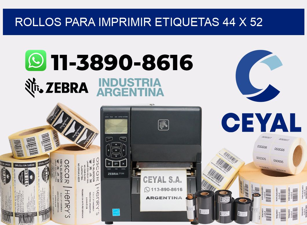 rollos para imprimir etiquetas 44 x 52