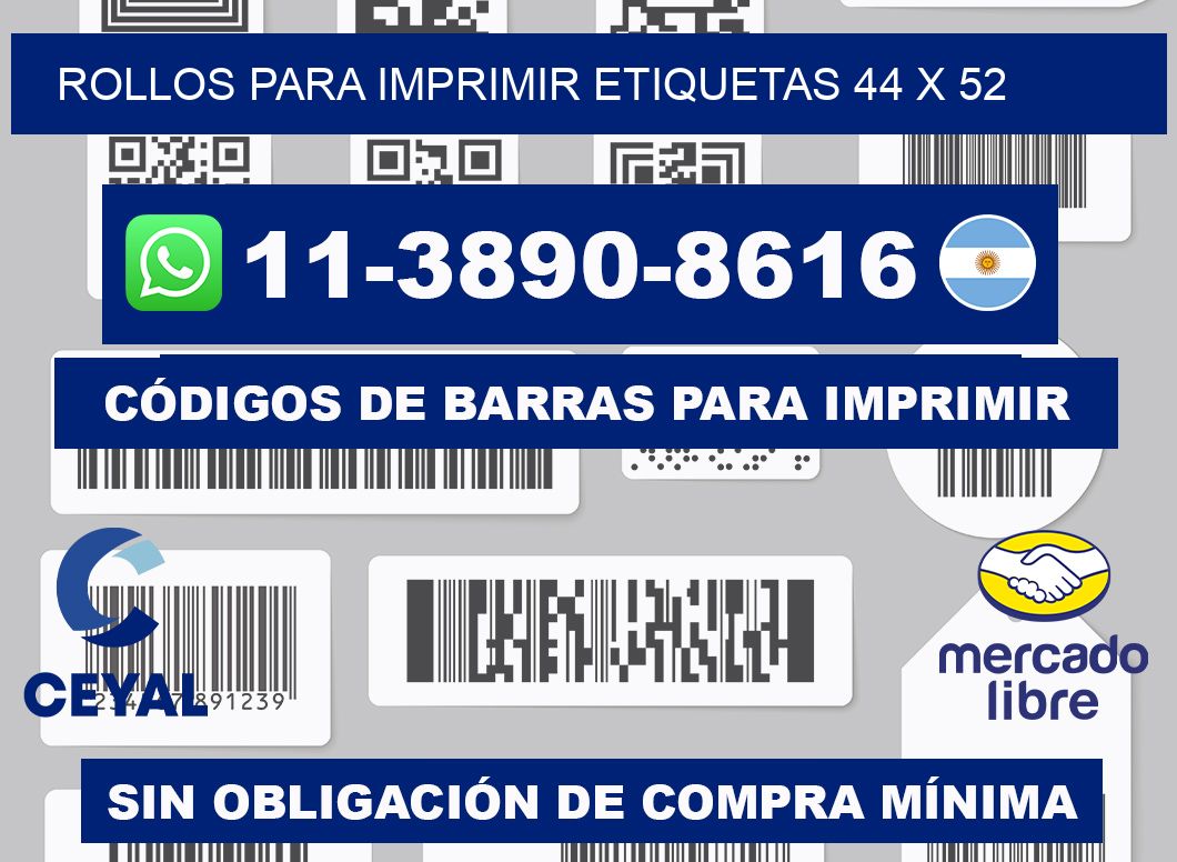 rollos para imprimir etiquetas 44 x 52