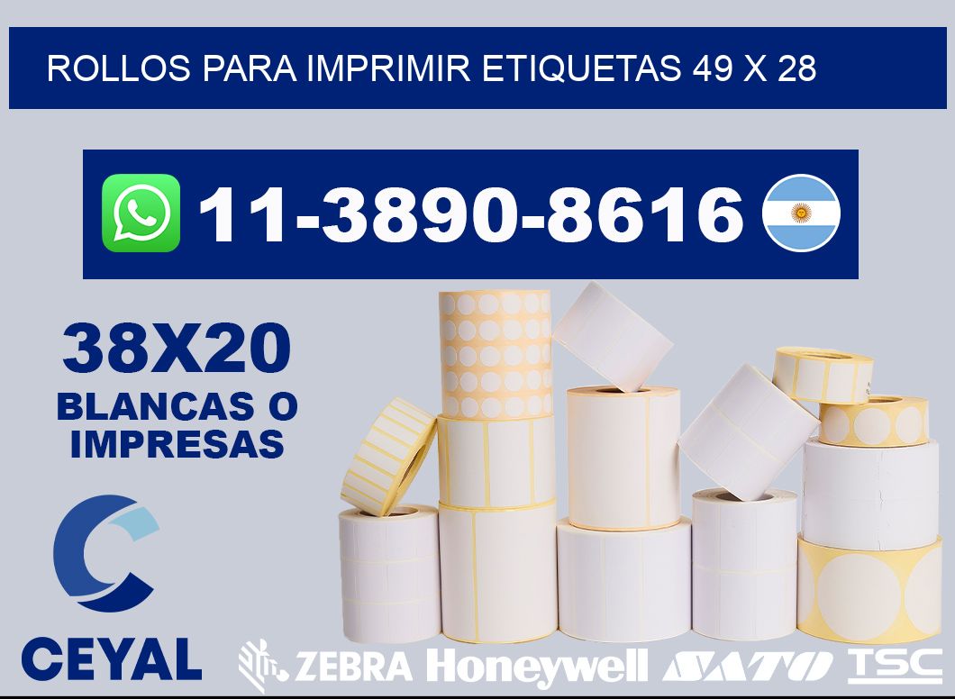 rollos para imprimir etiquetas 49 x 28