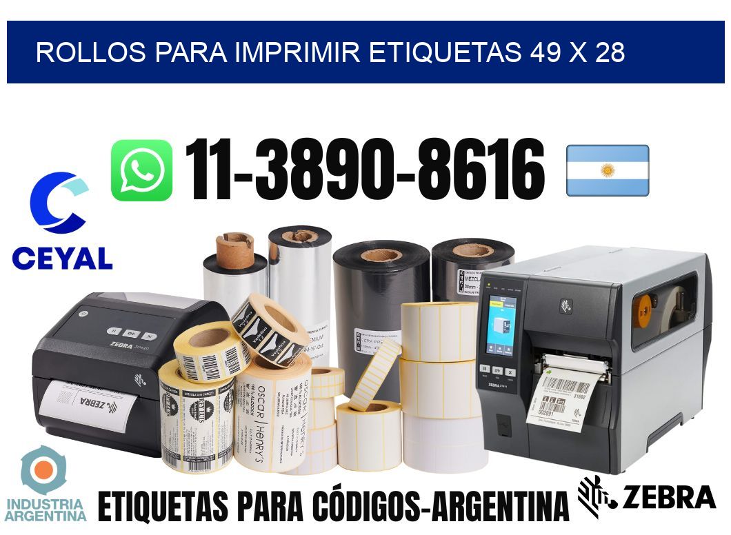 rollos para imprimir etiquetas 49 x 28