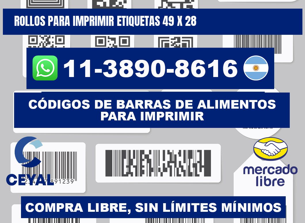 rollos para imprimir etiquetas 49 x 28