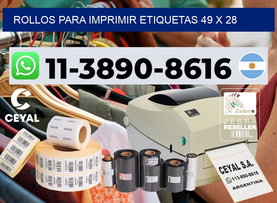 rollos para imprimir etiquetas 49 x 28
