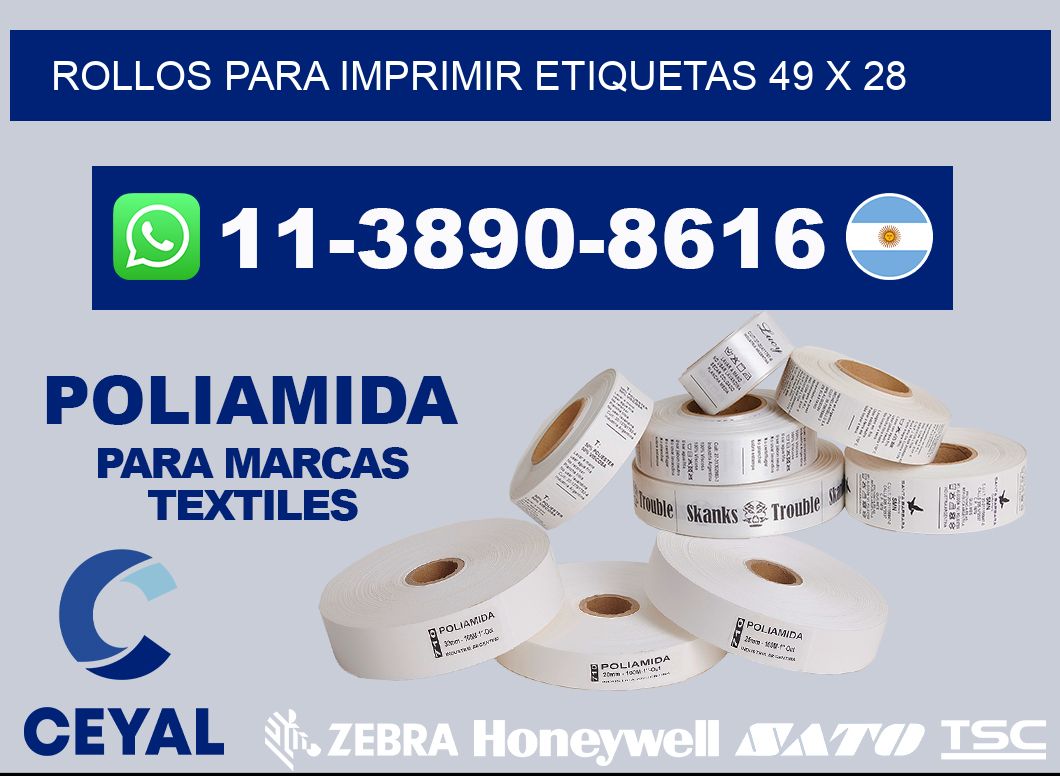 rollos para imprimir etiquetas 49 x 28