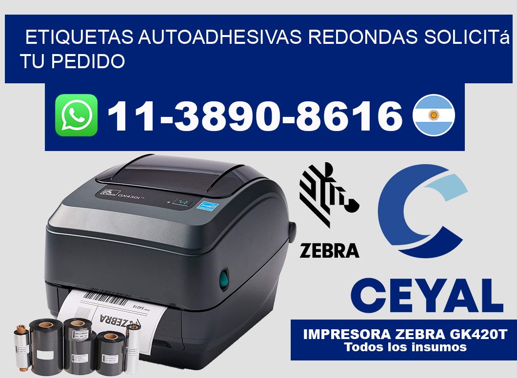 ETIQUETAS AUTOADHESIVAS REDONDAS Solicitá tu pedido