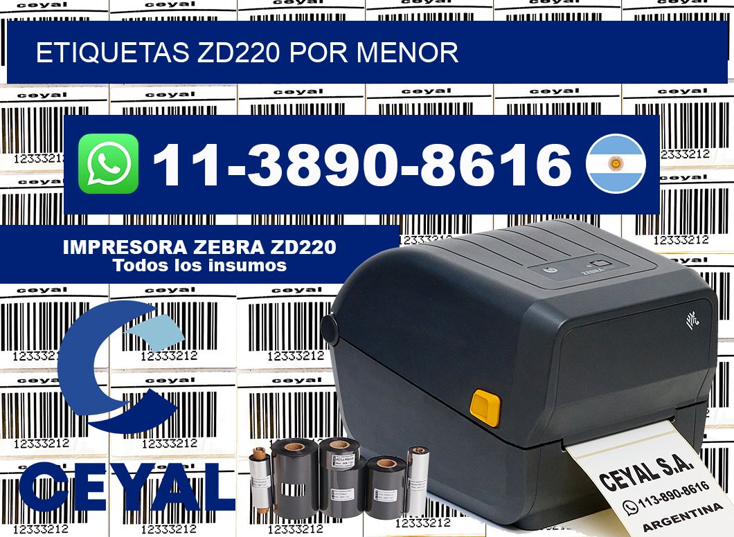ETIQUETAS ZD220 POR MENOR