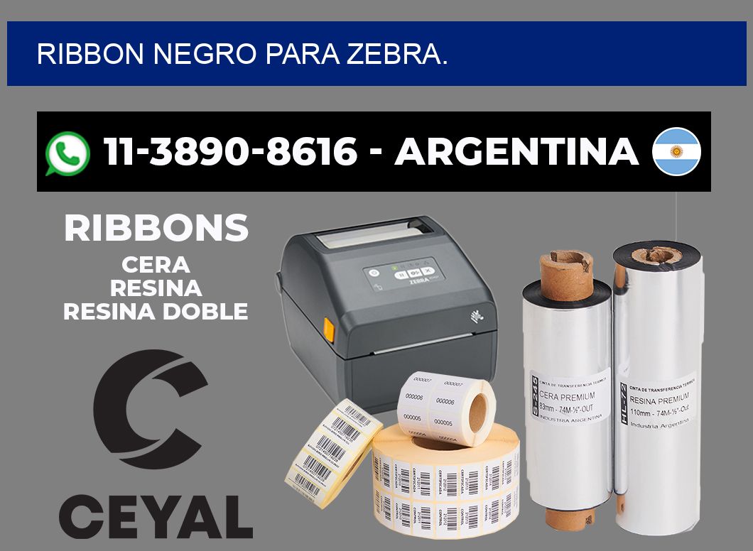 RIBBON NEGRO PARA ZEBRA.
