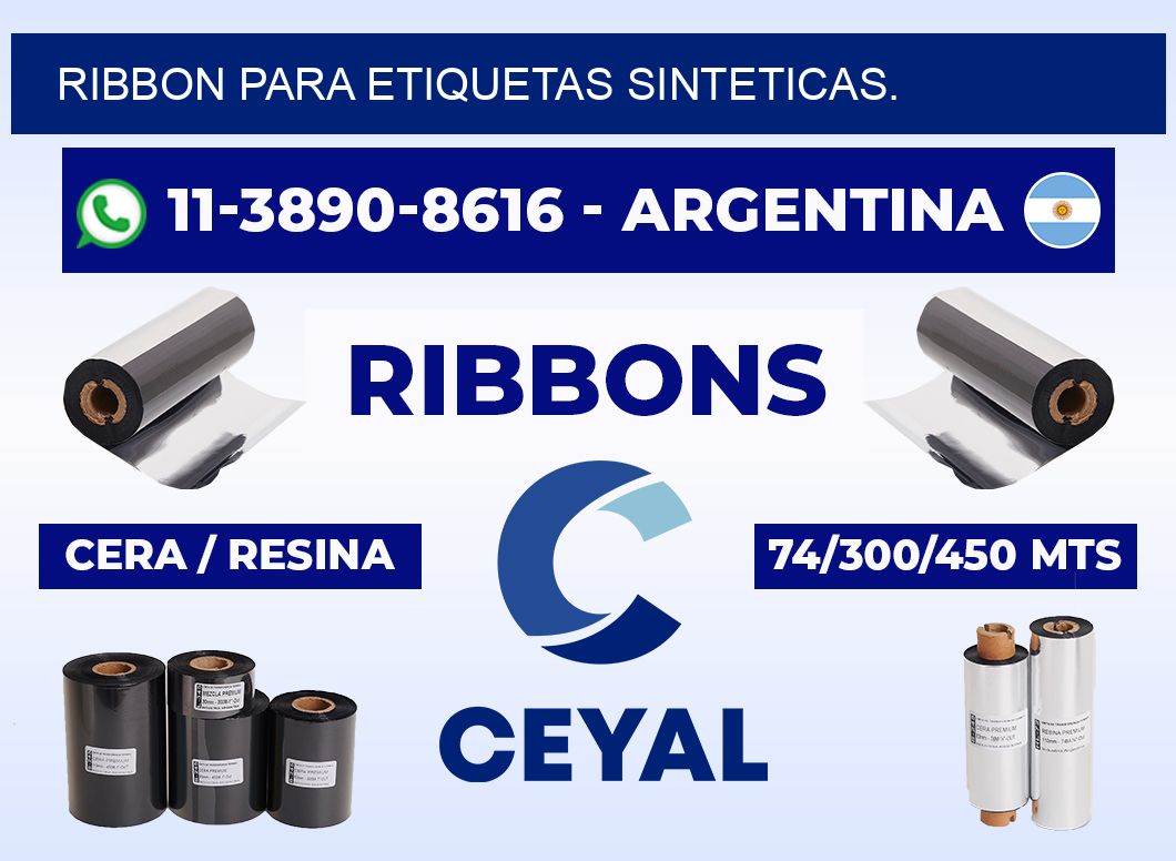 RIBBON PARA ETIQUETAS SINTETICAS.