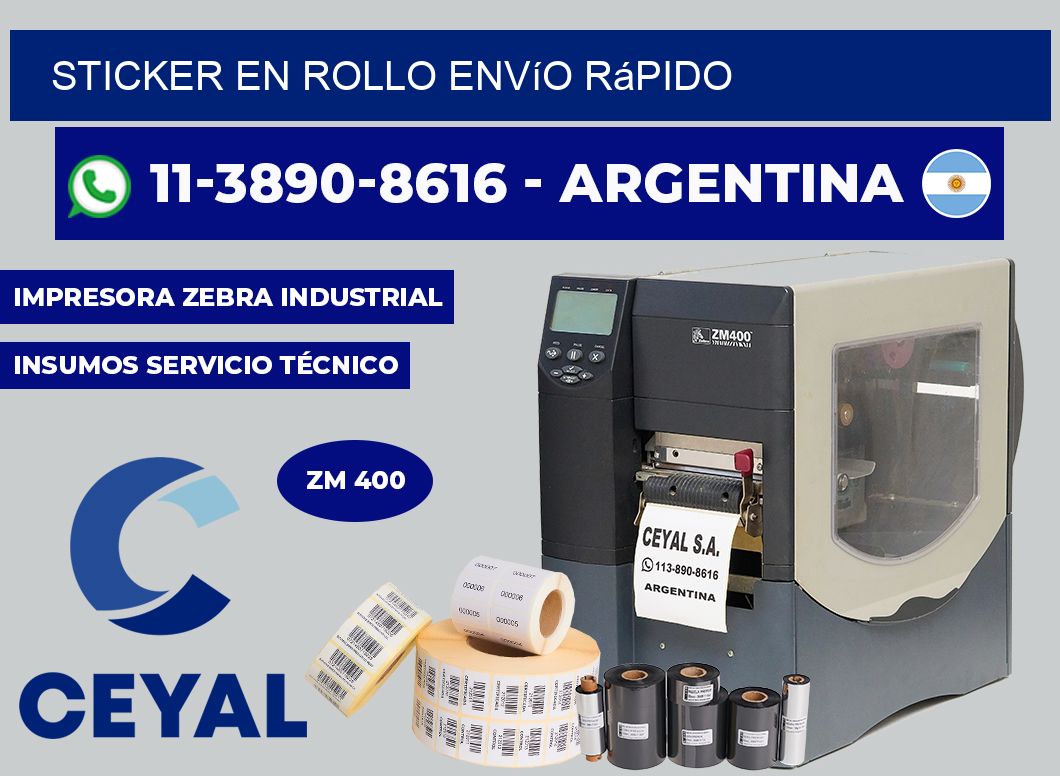 STICKER EN ROLLO Envío rápido