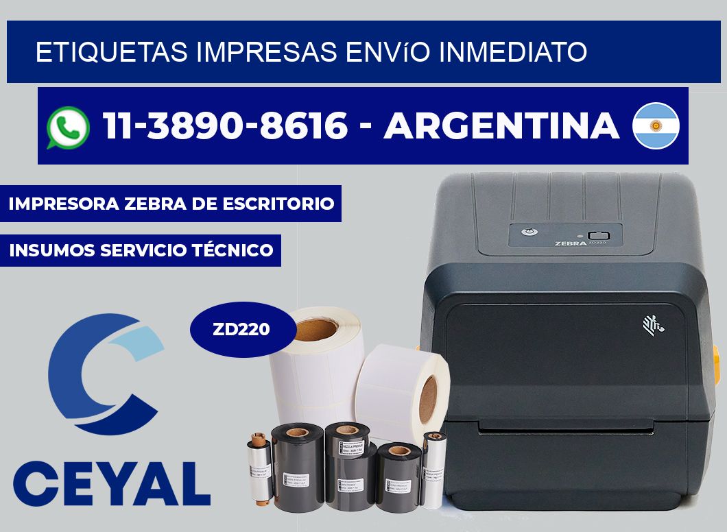 etiquetas impresas Envío inmediato