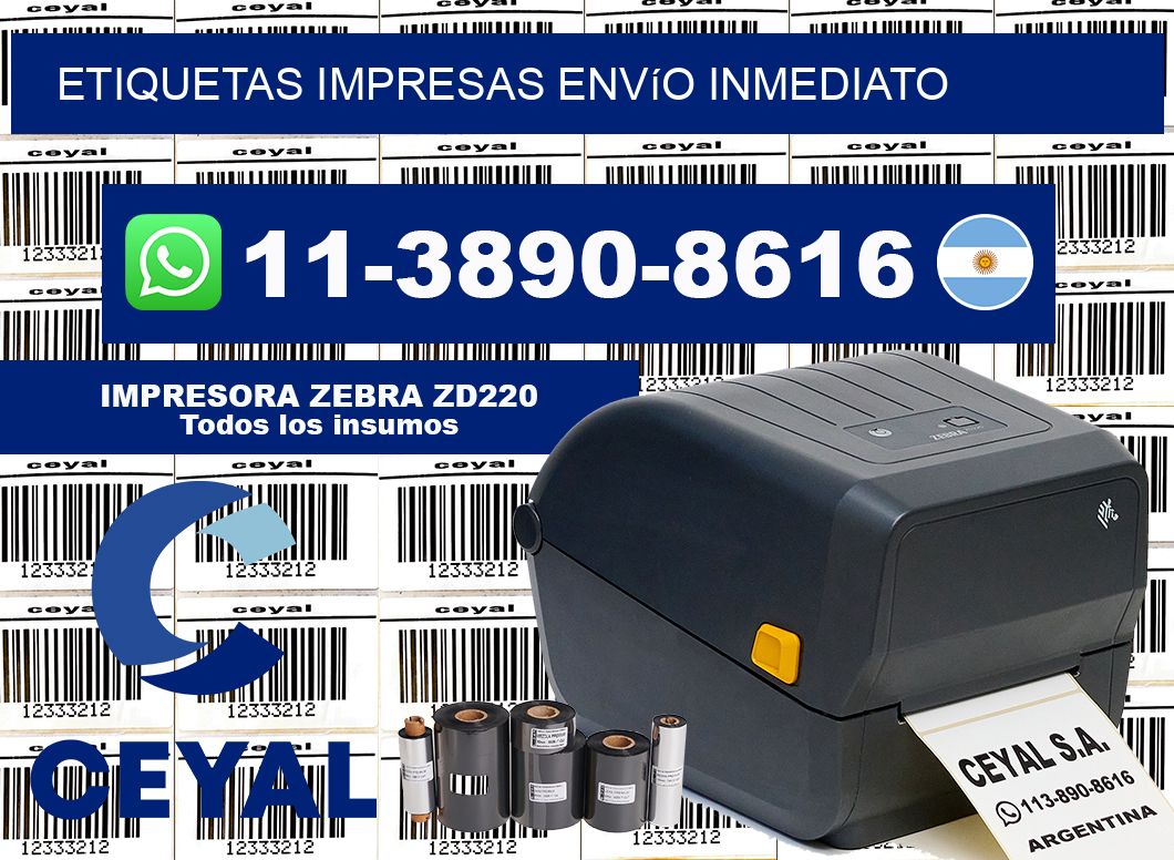 etiquetas impresas Envío inmediato