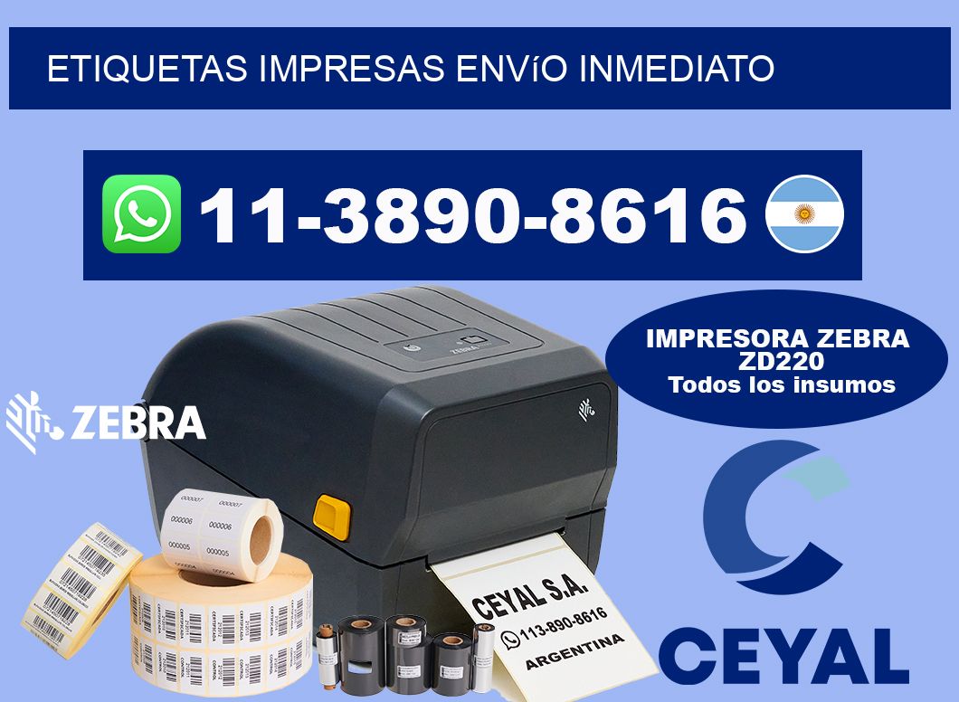 etiquetas impresas Envío inmediato