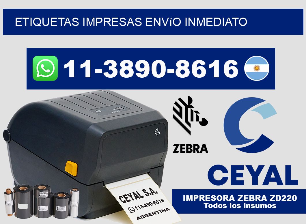 etiquetas impresas Envío inmediato