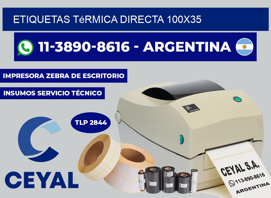 etiquetas térmica directa 100X35