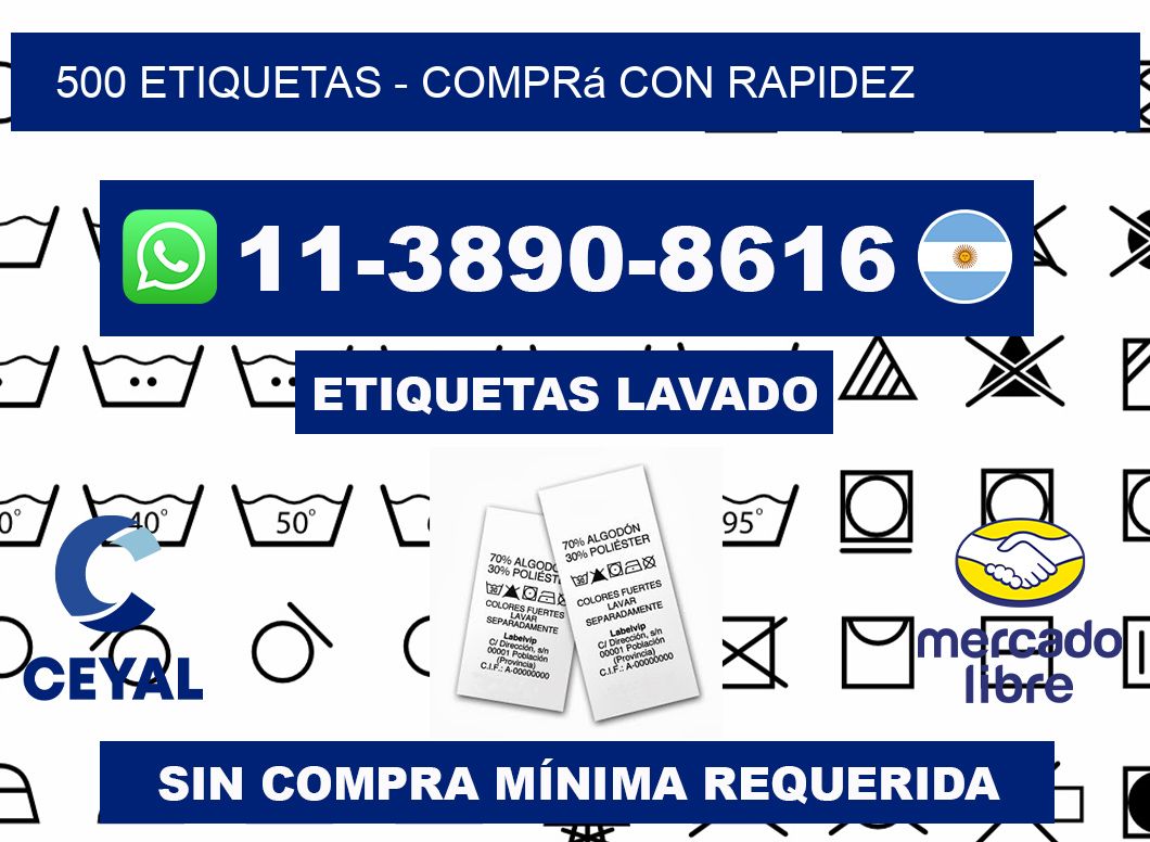 500 ETIQUETAS - Comprá con rapidez