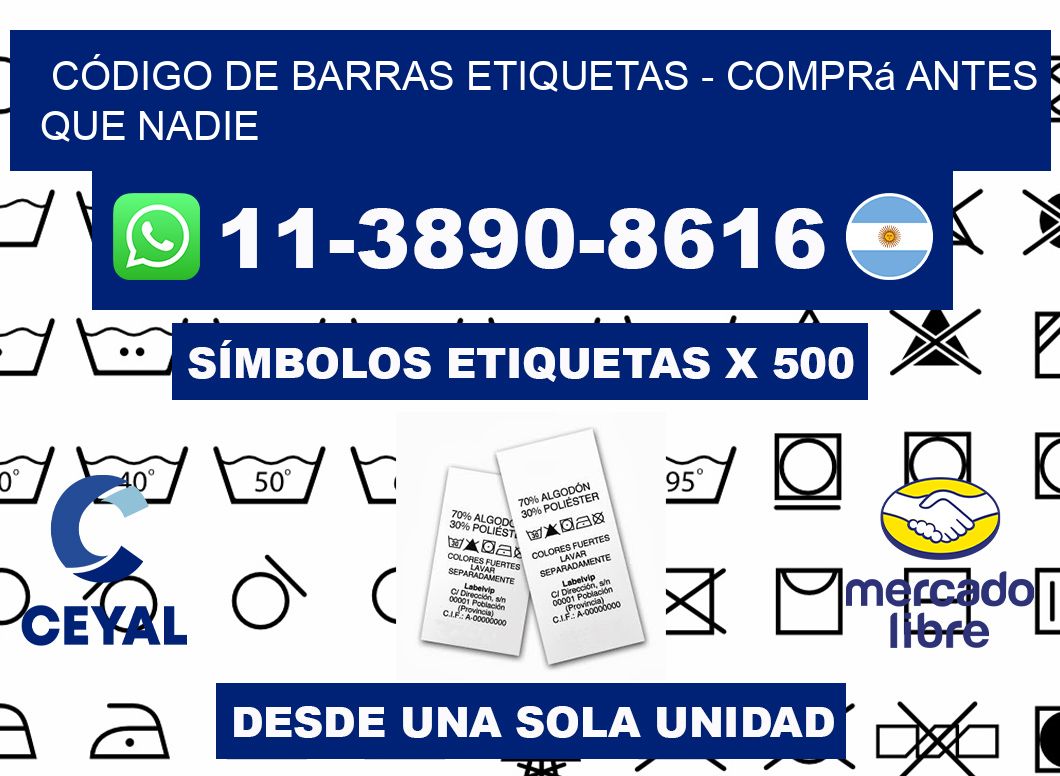 CÓDIGO DE BARRAS ETIQUETAS - Comprá antes que nadie