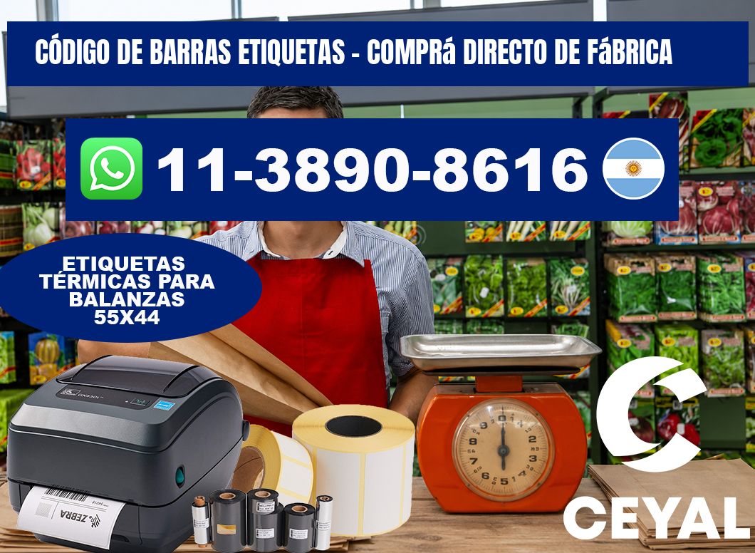 CÓDIGO DE BARRAS ETIQUETAS - Comprá directo de fábrica