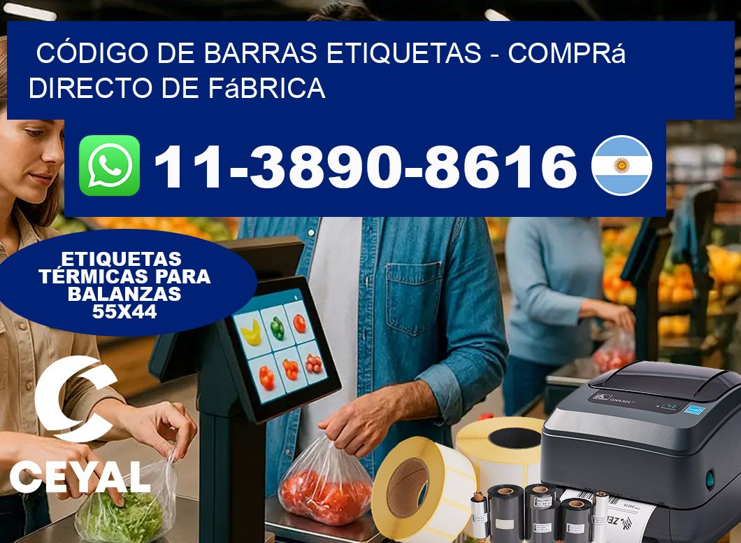 CÓDIGO DE BARRAS ETIQUETAS - Comprá directo de fábrica