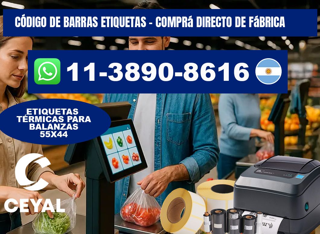 CÓDIGO DE BARRAS ETIQUETAS - Comprá directo de fábrica