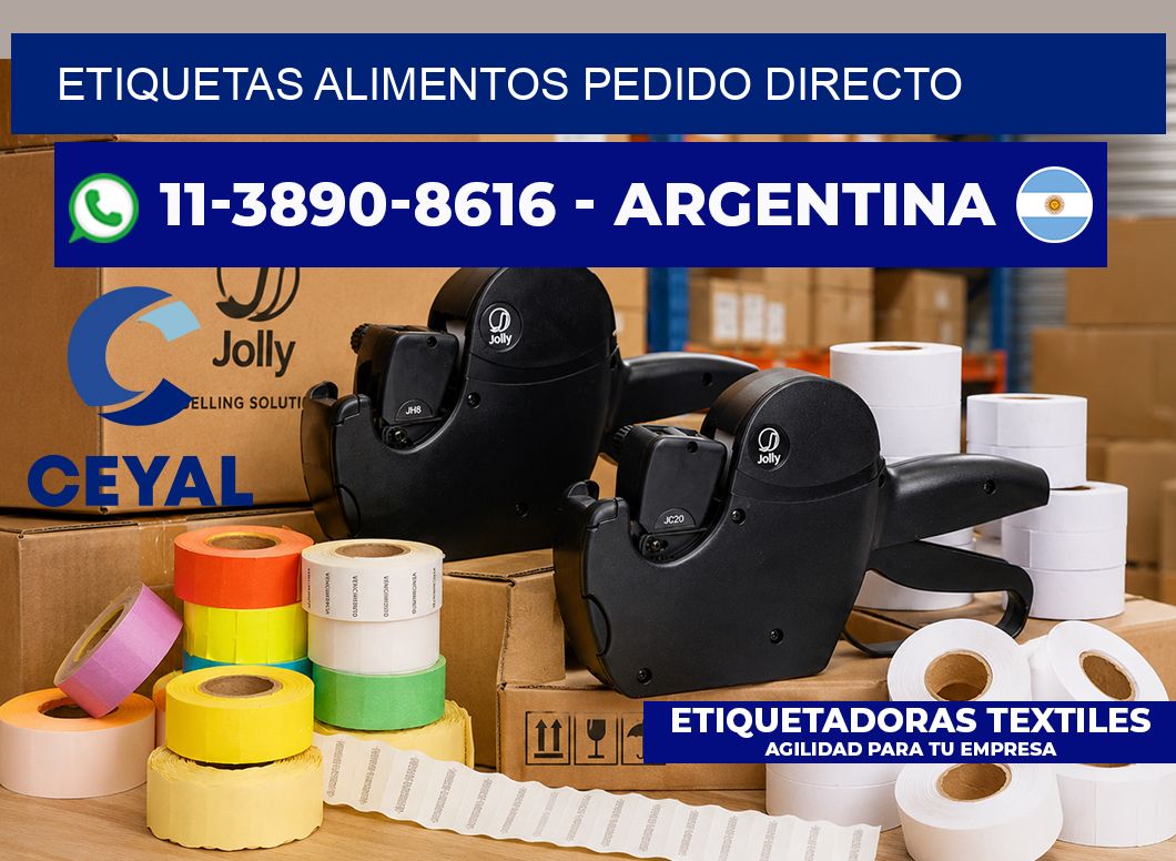 ETIQUETAS ALIMENTOS Pedido directo