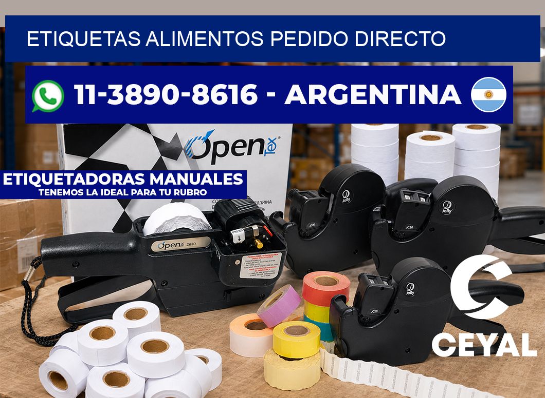 ETIQUETAS ALIMENTOS Pedido directo