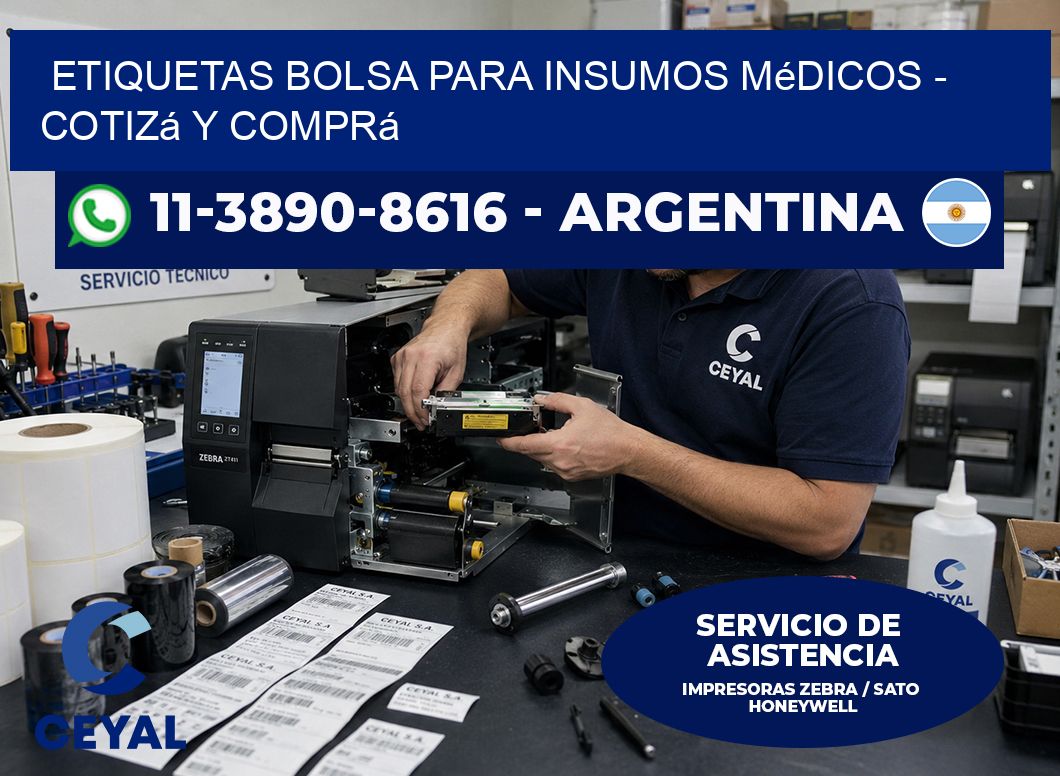 Etiquetas Bolsa para insumos médicos - Cotizá y comprá