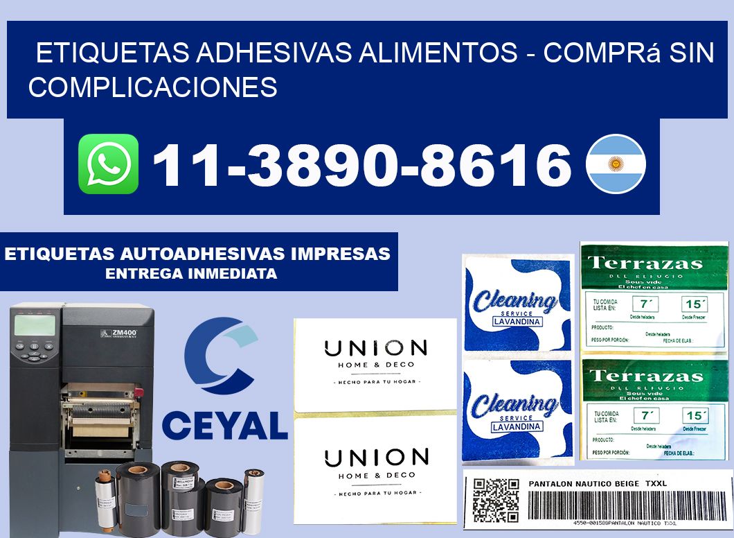 ETIQUETAS ADHESIVAS ALIMENTOS - Comprá sin complicaciones